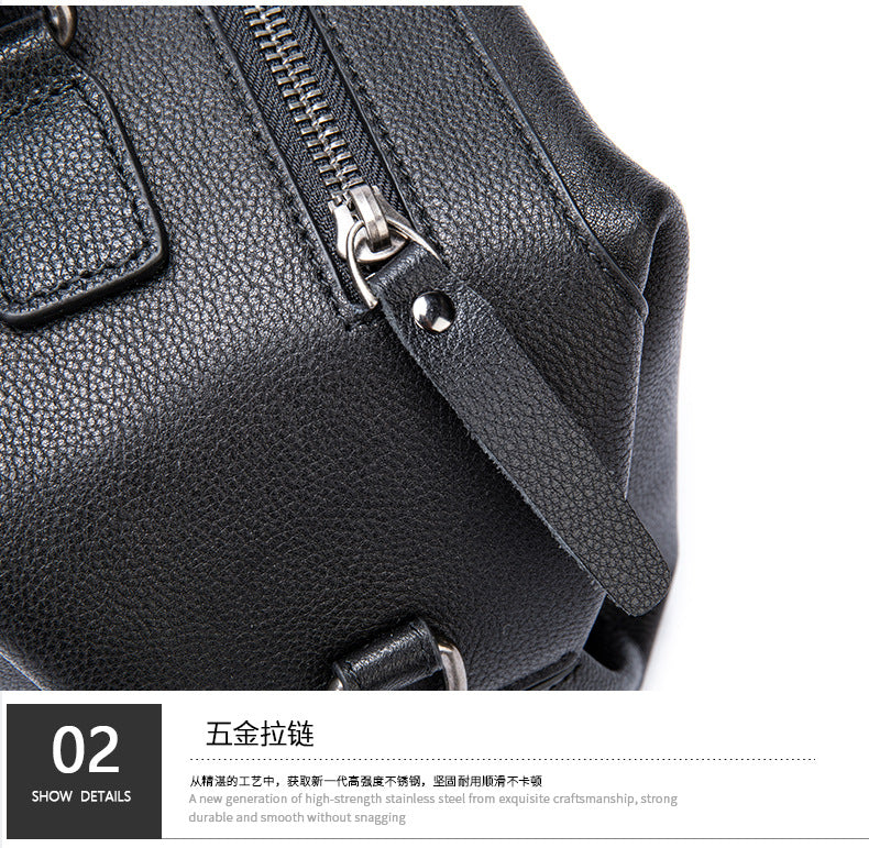 Men's Shoulder Bag Genuine Cowhide Leather Fashion Vintage Crossbody Bag for Men 