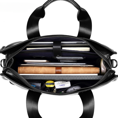 Men's handbag genuine leather cowhide computer bag business large capacity briefcase 