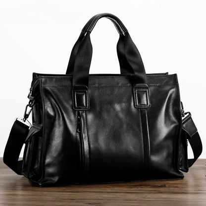 Men's handbag genuine leather cowhide computer bag business large capacity briefcase 