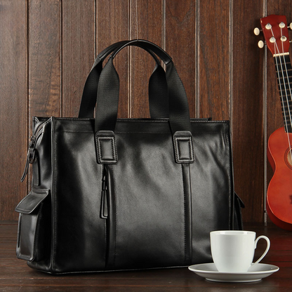 Men's handbag genuine leather cowhide computer bag business large capacity briefcase 