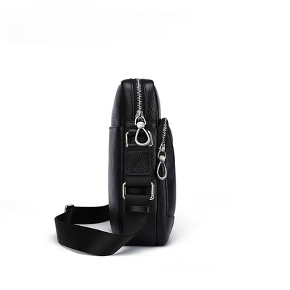 Men's Shoulder Bag Made of Genuine Cowskin Leather Multifunctional Casual Large Capacity Fashion Crossbody Bag 